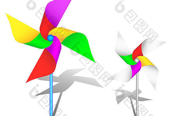 色彩斑斓的纸风车玩具