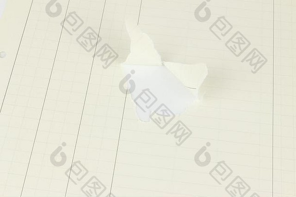 表笔记本纸排椭圆形形状的撕白色空间写小文本数量