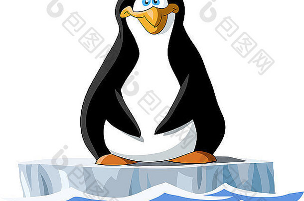 企鹅白色背景插图