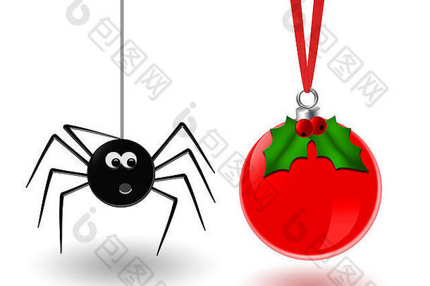 圣诞节蜘蛛球挂线