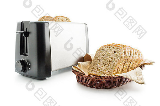 烤面包面包烤面包机孤立的