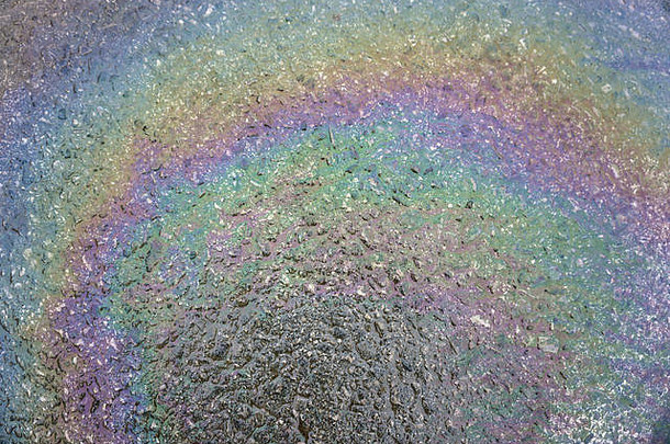 彩虹颜色创建肥皂泡沫石油使背景