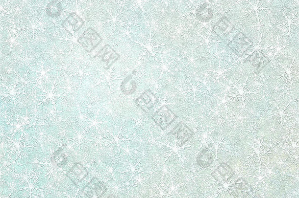 数字插图数百雪片填充整个图像如此光蓝色的着色