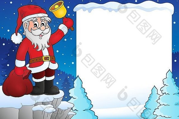 圣诞老人老人贝尔主题框架图片插图