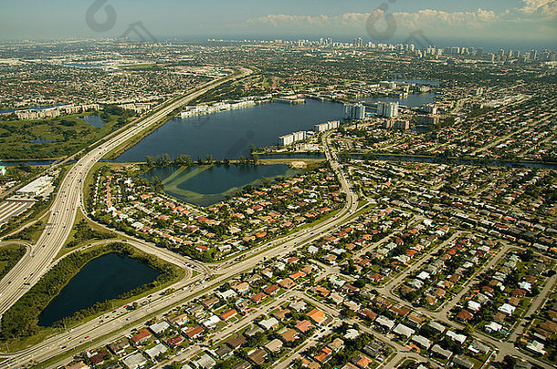 空中视图迈阿密佛罗里达美国