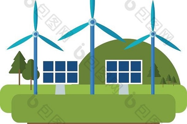 风涡轮机绿色能源