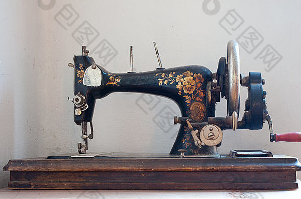 照片古董缝纫机