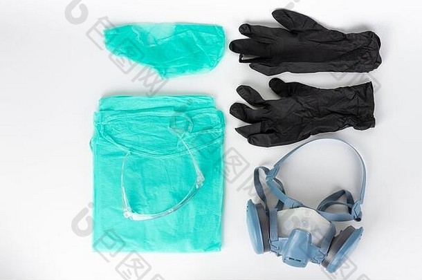 双胞胎过滤器一半脸呼吸器面具塑料保护埃格拉斯保护礼服帽一对手套个人保护设备保护
