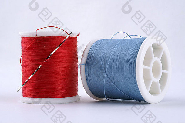 棉花工艺品棉花卷红色的蓝色的针nähgarn加恩stopfgarn布劳和腐烂用高效