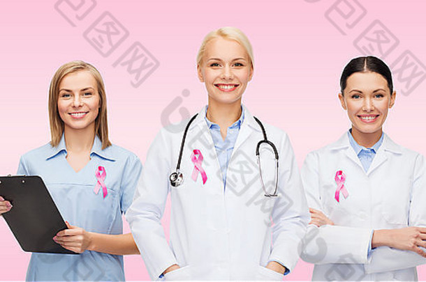 女医生乳房癌症意识丝带