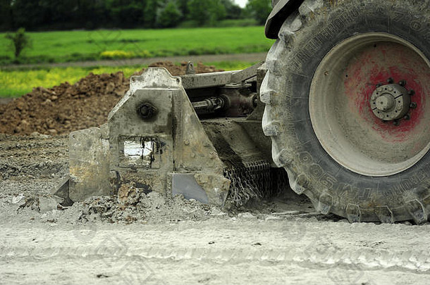 路铺平道路硬化地球土方工程机械辊重设备挖掘机桶困难地形