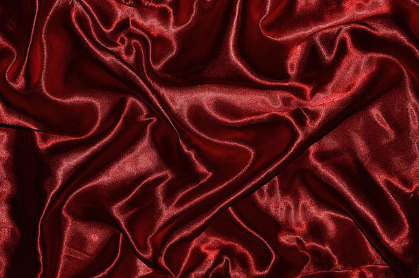 摘要背景红色的织物壁纸纹理纺织红色的前视图波条纹织物