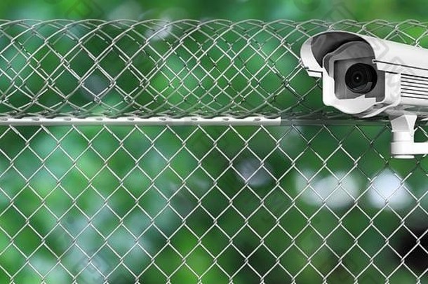 安全监测相机链栅栏摘要自然背景
