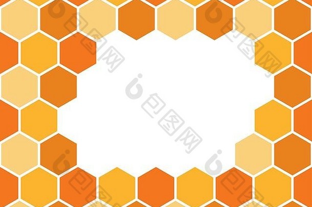 蜜蜂蜂窝背景框架艺术蜂蜜边境