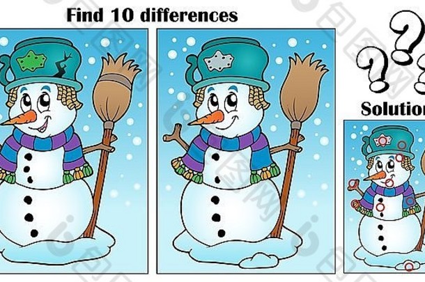 找到差异主题雪人图片插图