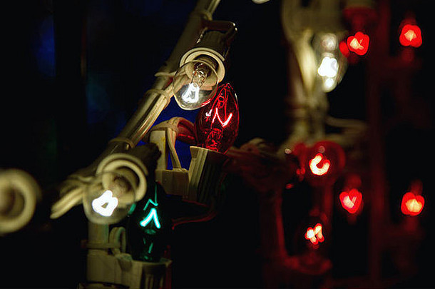 特写镜头传统的圣诞节灯