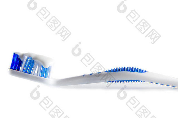 牙刷牙膏孤立的白色背景
