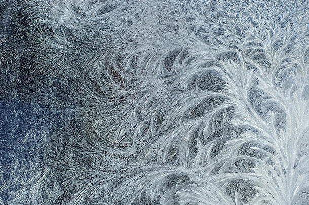 冷淡的玻璃冰背景自然美丽的雪花霜冰模式