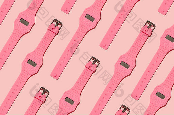 明亮的颜色手粉红色的时钟模式粉红色的背景