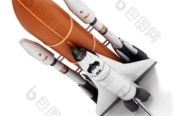 火箭携带空间航天飞机发射插图