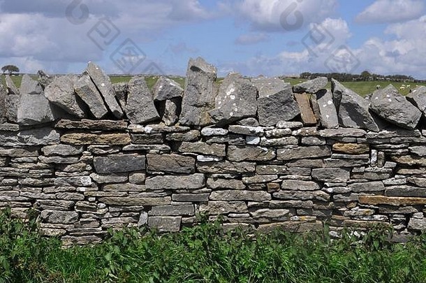 干石头墙场边界苏贝克多塞特郡垂直限制石头石灰石沉积岩石