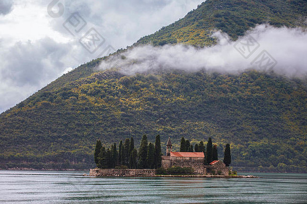 修道院岛斯韦蒂多德乔治博卡科托尔斯卡湾肮脏的Perast黑山共和国