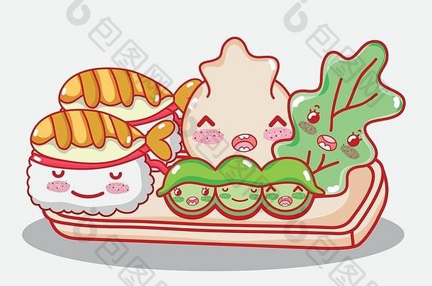 日本美食可爱的卡哇伊漫画