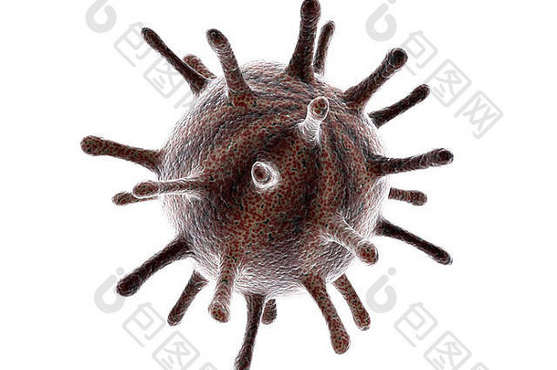 细菌病毒细胞孤立的白色背景