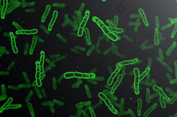 链球菌肺炎绿色细胞黑暗背景