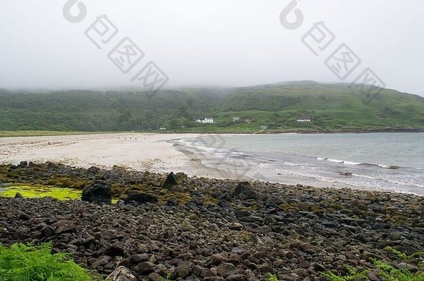 景观视图卡尔加里海滩特征岩石考虑岛主要赫布里底群岛苏格兰