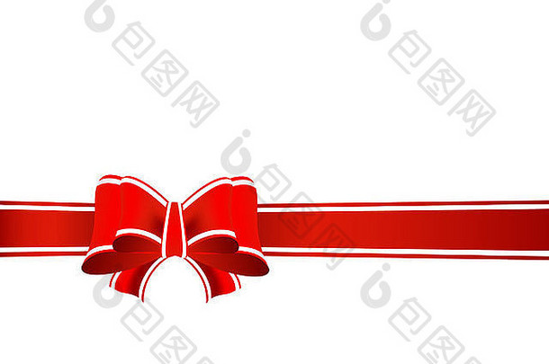 红色的礼物丝带系弓