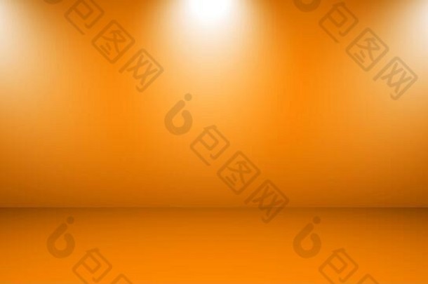空地板上背景橙色房间工作室梯度关注的焦点背景背景产品
