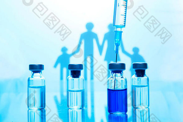 家庭免疫接种概念流感疫苗孩子们