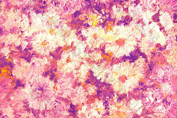 绘画粉红色的菊花