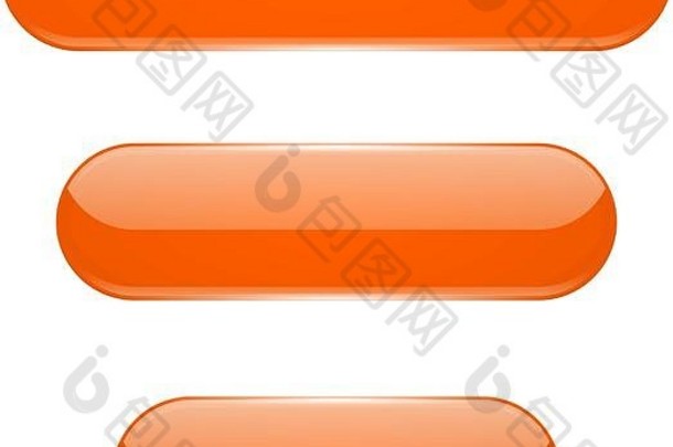 橙色椭圆形按钮玻璃菜单图标