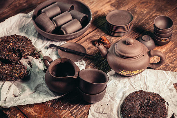 中国人茶集配件使宜兴粘土木表格