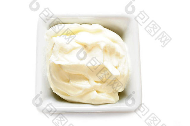 蛋黄酱酸奶油白色广场碗