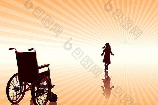 复苏空轮椅孩子未来