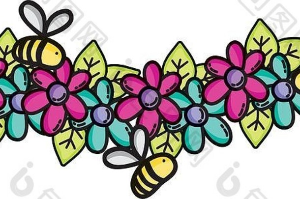 花花瓣蜜蜂昆虫飞行