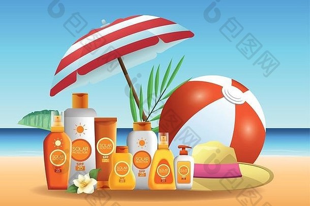 太阳能保护瓶产品夏天广告