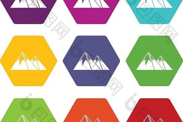 山雪图标集颜色六面体