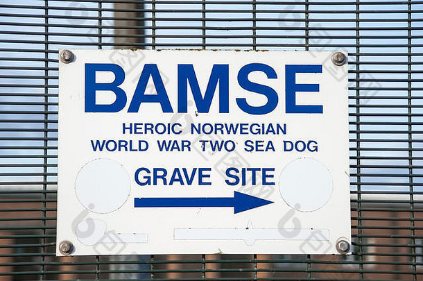 标志坟墓巴姆塞英雄挪威世界战争海狗