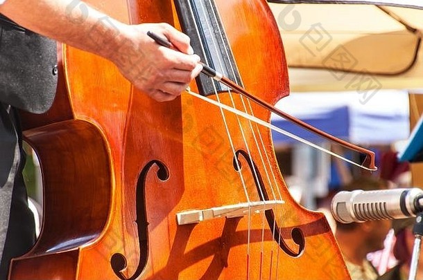 细节低音音乐的仪器艺术表演人节日传统的音乐的仪器