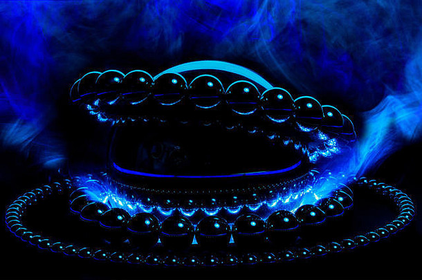 钢球轨道蓝色的烟生动的硬光微妙的蒸汽朋克科学家反映了拉尔