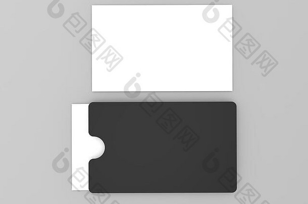 集业务卡片灰色的背景渲染插图