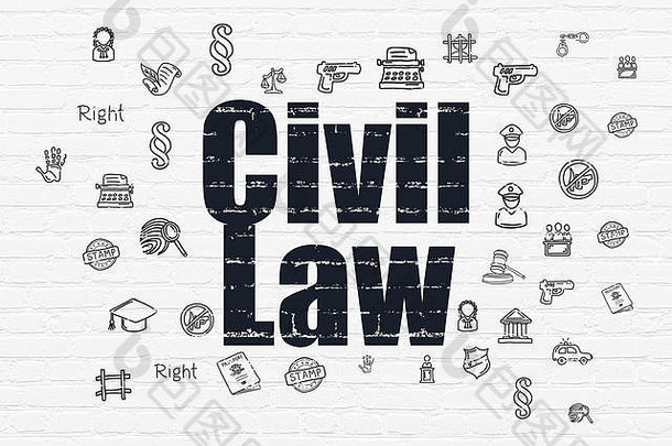 法律概念民事法律墙背景