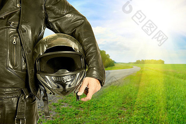 摩托车骑摩托车的人头盔特写镜头路