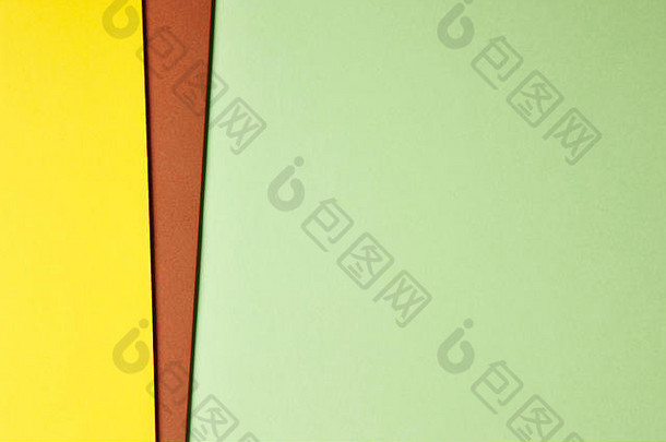 彩色的纸板背景绿色棕色（的）黄色的语气复制空间水平