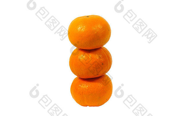 橙色水果孤立的白色背景