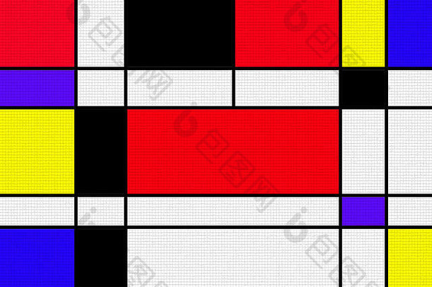 彩色红色的蓝色的黄色的块矩形有边的黑色的